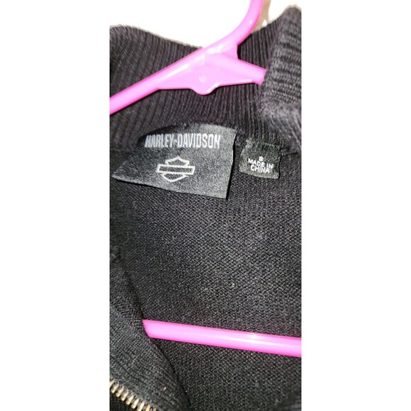 Harley Davidson Fleece 1/4 Zip Longsleeve Pullover Sweater Sz S - Picture 4 of 7